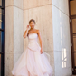 Light Pink Strapless A-Line Tulle Long Prom Dress Elegant Party Dress,DP465