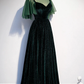 Green Velvet A-Line Long Prom Dress, Green Formal Evening Dress, DP3185