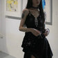 Sparkling Black Sequin Spaghetti Strap Design 16th Birthday Party Dress Homecoming Dress DP6036