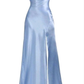 Light Blue Spaghetti Straps Elegant Long Party Dress Wedding Guest Dress, DP3645