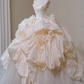 Elegant Ivory Strapless A-Line Tulle Satin Wedding Dresses Birthday Ball Gown, DP5442
