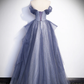 Charming Tulle Appliques A-Line Off Shoulder Formal Prom Dress, DP2482