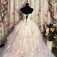 Retro Light Pink Sweetheart Applique Strapless Tulle Sweet 16 Quinceanera A-Line Evening Dress Ball Gown DP6284