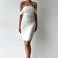 White Off Shoulder Elegant Evening Dress Cocktail Dress, DP2645