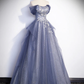 Charming Tulle Appliques A-Line Off Shoulder Formal Prom Dress, DP2482