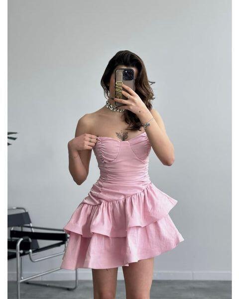 Pink Sweetheart A-Line Homecoming Dress Cute Birthday Outfits, DP3298