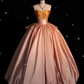 Gorgeous Strapless A-Line Satin Princess Birthday Ball Gown Party Dress DP3861