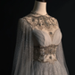 Gorgeous A-Line Tulle Beading Long Prom Dress Evening Gown with Cape, DP5217