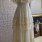 Ivory Off Shoulder A-Line Lace Vintage Long Prom Dress Birthday Outfits, DP3379