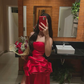 Charming Red Strapless Ruffles Satin Long Evening Dress DP3881