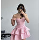 Pink Sweetheart A-Line Homecoming Dress Cute Birthday Outfits, DP3298