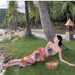 Simple New Painting Style Floral Design Elegant Beach Holiday Spaghetti Strap Dress, DP5949
