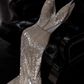 Gorgeous Champagne Sequin Deep V-Neck Mermaid Sparkly Formal Evening Gown DP7341