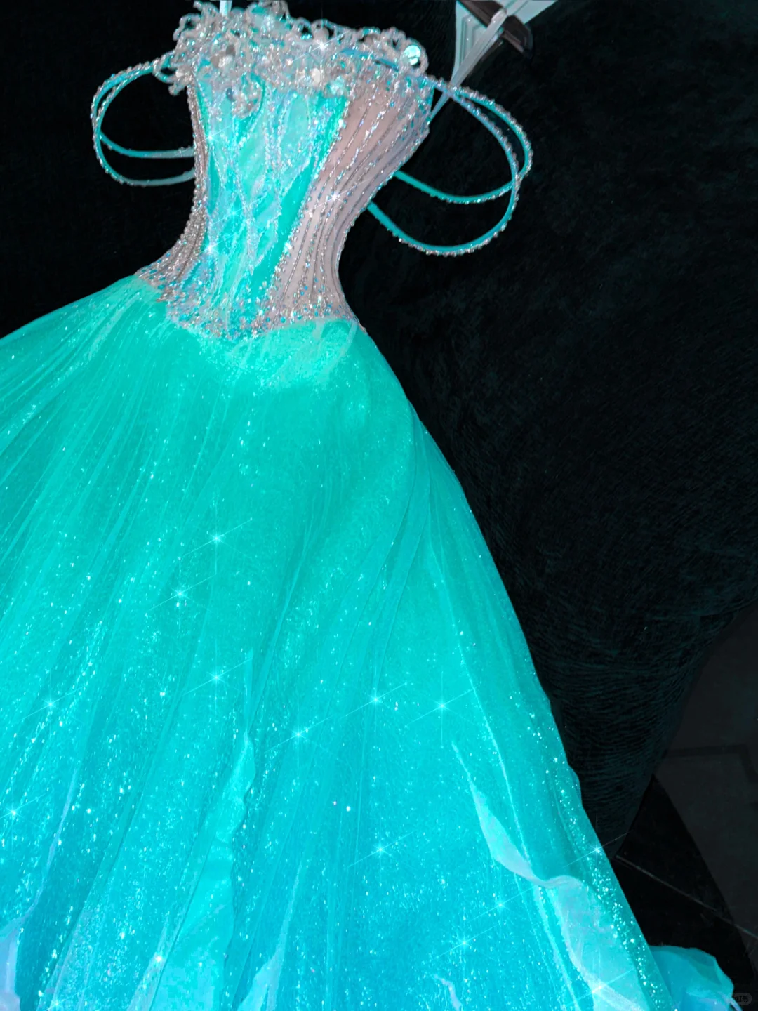 Gorgeous Sparkling Blue-green Sequin A-Line Design Evening Dress Prom Dresses DP6179