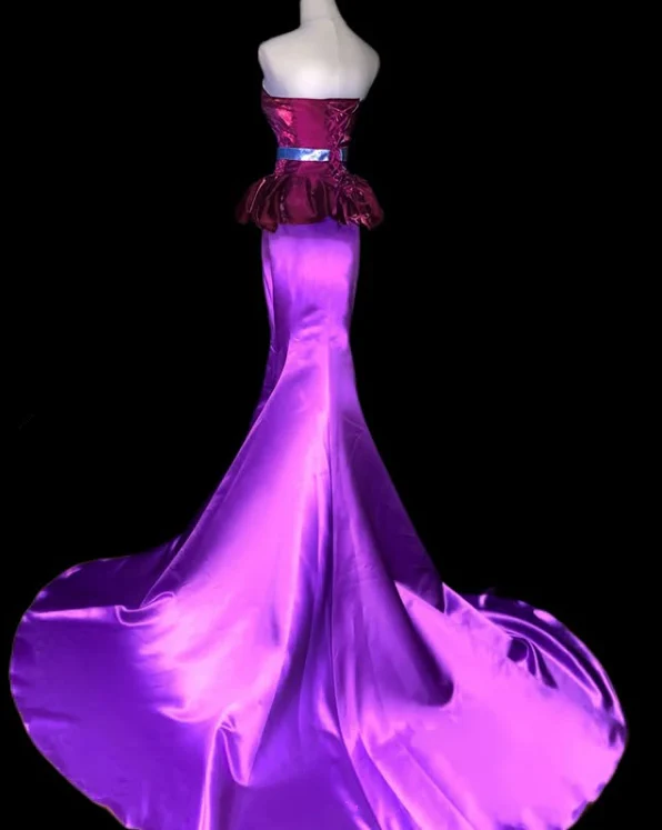 Gorgeous Strapless Mermaid Satin Long Pary Dress Barbie Outfits, DP4310