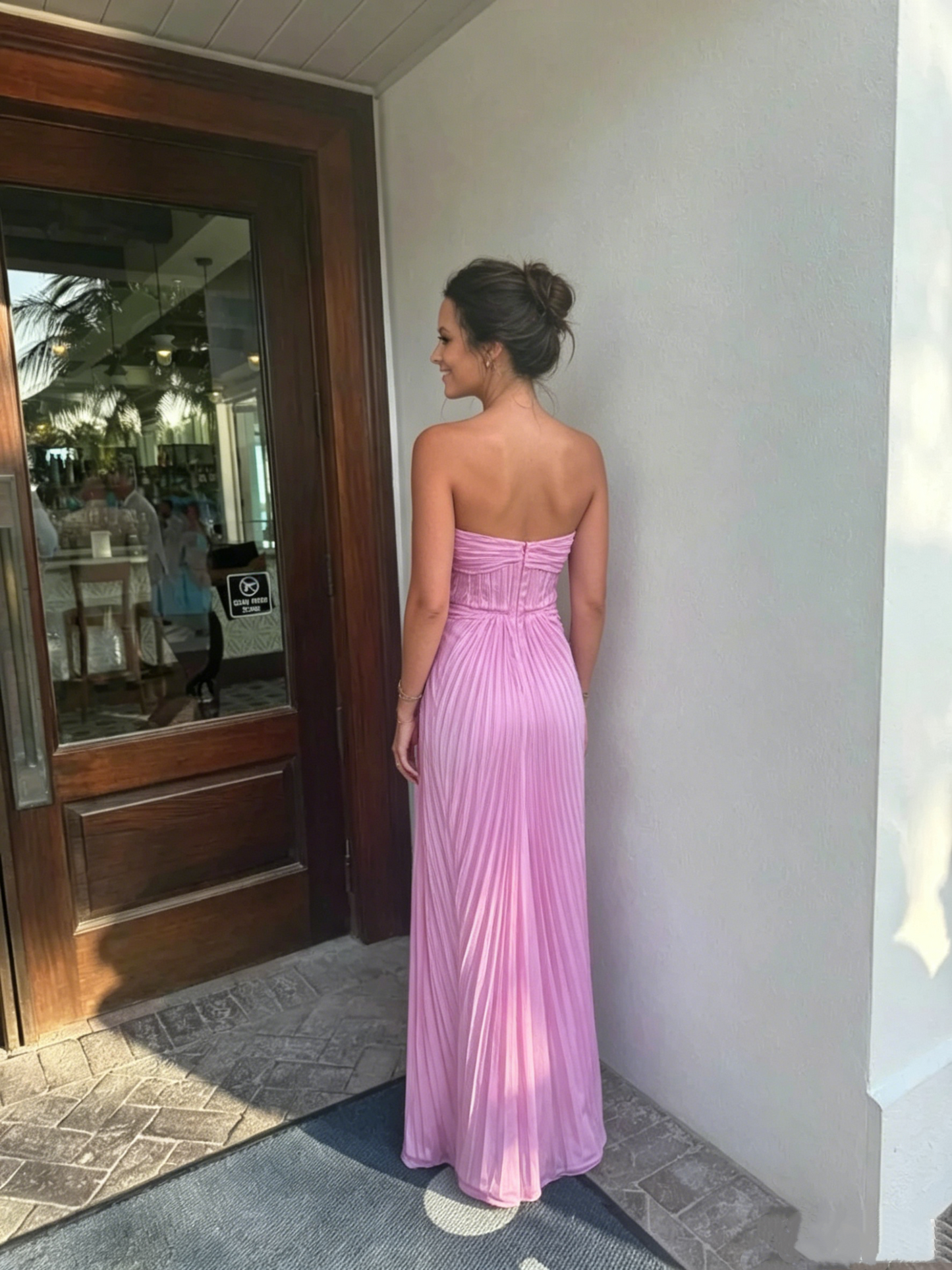 Elegant Lavender Strapless Pleated Sheath Sweetheart Prom Dress DP8481