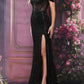 Elegant Dusty Rose Beaded Mermaid Sheer Corset Bodice & High Slit Prom Dress DP8179