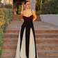 Vintage Black and White A-Line Prom Dress Spaghetti Strap Evening Dress Long Formal Dress, DP6608