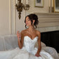 Elegant Lace Applique Sweetheart Wedding Dress A-Line Strapless Bridal Gown DP7022