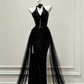 Luxury Sequin Halter Mermaid Evening Gown Formal Prom Dress with Tulle Train DP5622