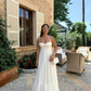 White Spaghetti Straps A-Line Fashion Summer Dress Long Party Dress, DP3207