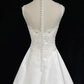 Vintage-Inspired Classic White Strapless Lace Applique Train for Timeless Wedding Dress DP7285