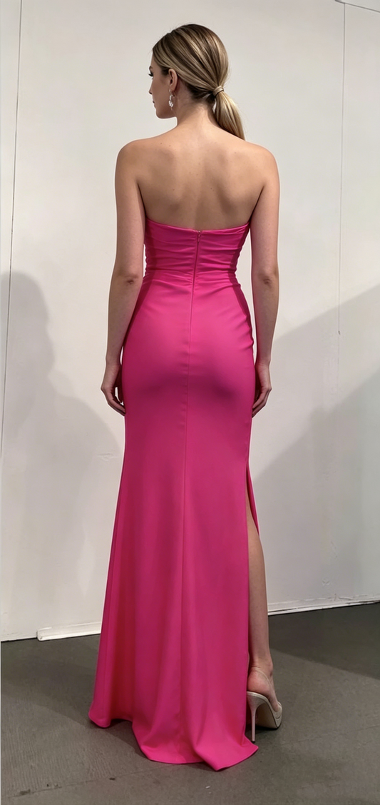 Elegant Hot Pink Strapless Sweetheart Mermaid Evening Dress DP8530
