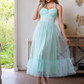 Elegant Sweetheart Halter Neck Tulle Ruffled Hem Cocktail Dress Evening Dress DP8074