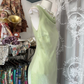 Gorgeous Light Green Cowl Neck Elegant Mermaid Long Evening Dress Prom Dresses DP6215