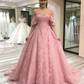 Elegant Lace Off-the-Shoulder Sweetheart Ball Gown Evening Gown DS3037
