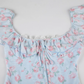 Cute Light Blue Floral Square-neck A-Line Short Summer Dresses Party Dress Homecoming Dress DP6343