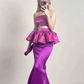 Gorgeous Strapless Mermaid Satin Long Pary Dress Barbie Outfits, DP4310