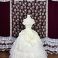 Vintage Ivory Off-Shoulder Wedding Dress A-Line Tiered Ruffles Bridal Gown DP7103