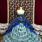 Vintage Navy Blue Sweetheart Satin Strapless Sweet 16th Quinceanera A-Line Evening Dress Ball Gown DP6274