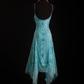 Vintage Turquoise Sequin Cocktail Dress Spaghetti Straps Sparkly Formal Evening Gown DP7373