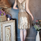 Retro Golden V-neck Sparkling Beaded Sequin Design A-line Short Homecoming Dress DP6058
