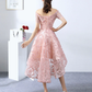 Vintage Pink Applique Off-the-shoulder Design A-line Tulle Party Dress Homecoming Dress DP6071