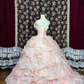Gorgeous Pink 3D Flowers Sweet 16 Quinceanera Strapless A-Line Floor-length Prom Dress Evening Dress Ball Gown DP6416