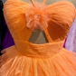 Orange Halter Tulle Tiered Short Party Dress A-Line Homecoming Dress, DP2326