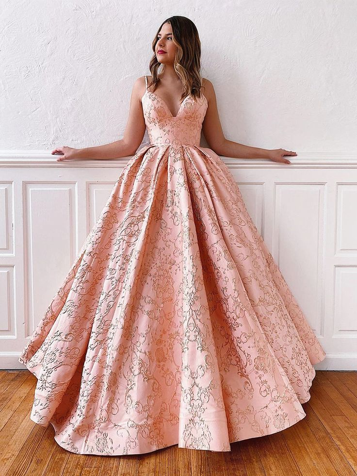 V Neck Pink Lace Prom Gown with Corset Back Corset Back Prom Formal Evening Dresses,DP083