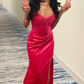 Fuchsia Sweetheart Beading Mermaid Prom Gown Maxi Party Dress, DP3592