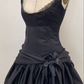 Black A-Line Ruffles Lace Vintage Homecoming Dress Birthday Outfit, DP3287