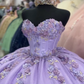 Lavender Sweetheart Appliques Beading Quinceanera Dresse Sweet 16 Ball Gown, DP3001