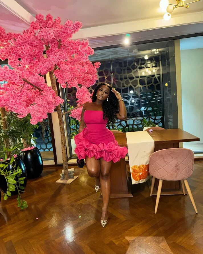 Fuchsia Strapless Sheath Black Girl Short Party Dress, DP2730 DSProm Fuchsia Strapless Sheath Black Girl Short Party Dress, DP2730 DSProm
