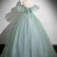 Cute Tulle Lace A-Line Off Shoulder Evening Gown Formal Party Dress, DP2483