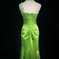 Grünes One-Shoulder Meerjungfrau Perlenbesetztes Vintage Langes Abendkleid, DP5330