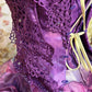 Gorgeous Lilac Floral Spaghetti Strap Chiffon Sweet 16 Quinceanera A-Line Evening Dress Ball Gown DP6285