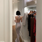 Sexy Silver Halter Neck Backless Mermaid Sequins Long Evening Party Dress, DP5413