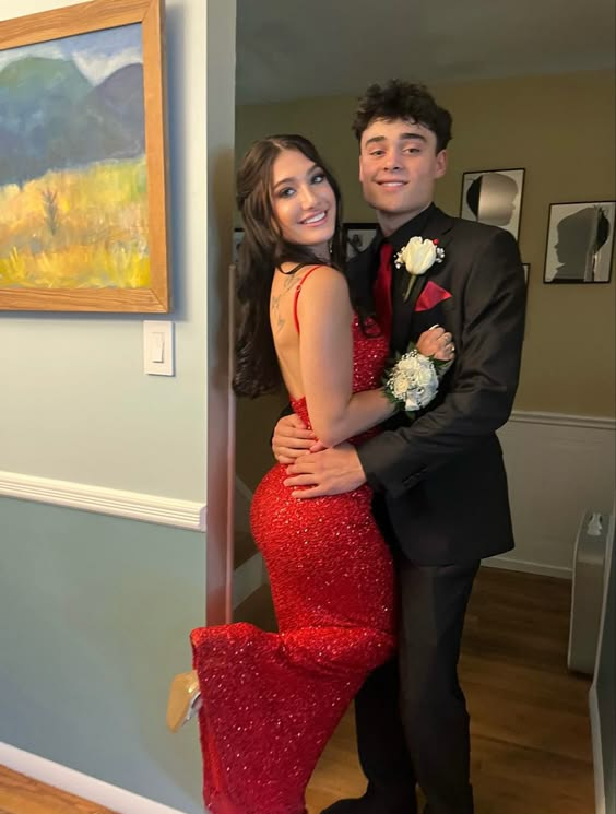 Sexy Red Straps Backless Mermaid Sequined Long Prom Dress, DP3527