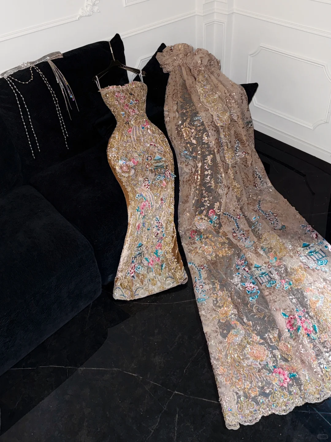 Gorgeous Shiny Beaded Exquisite Embroidery Mermaid Long Evening Dress Prom Dresses DP6202
